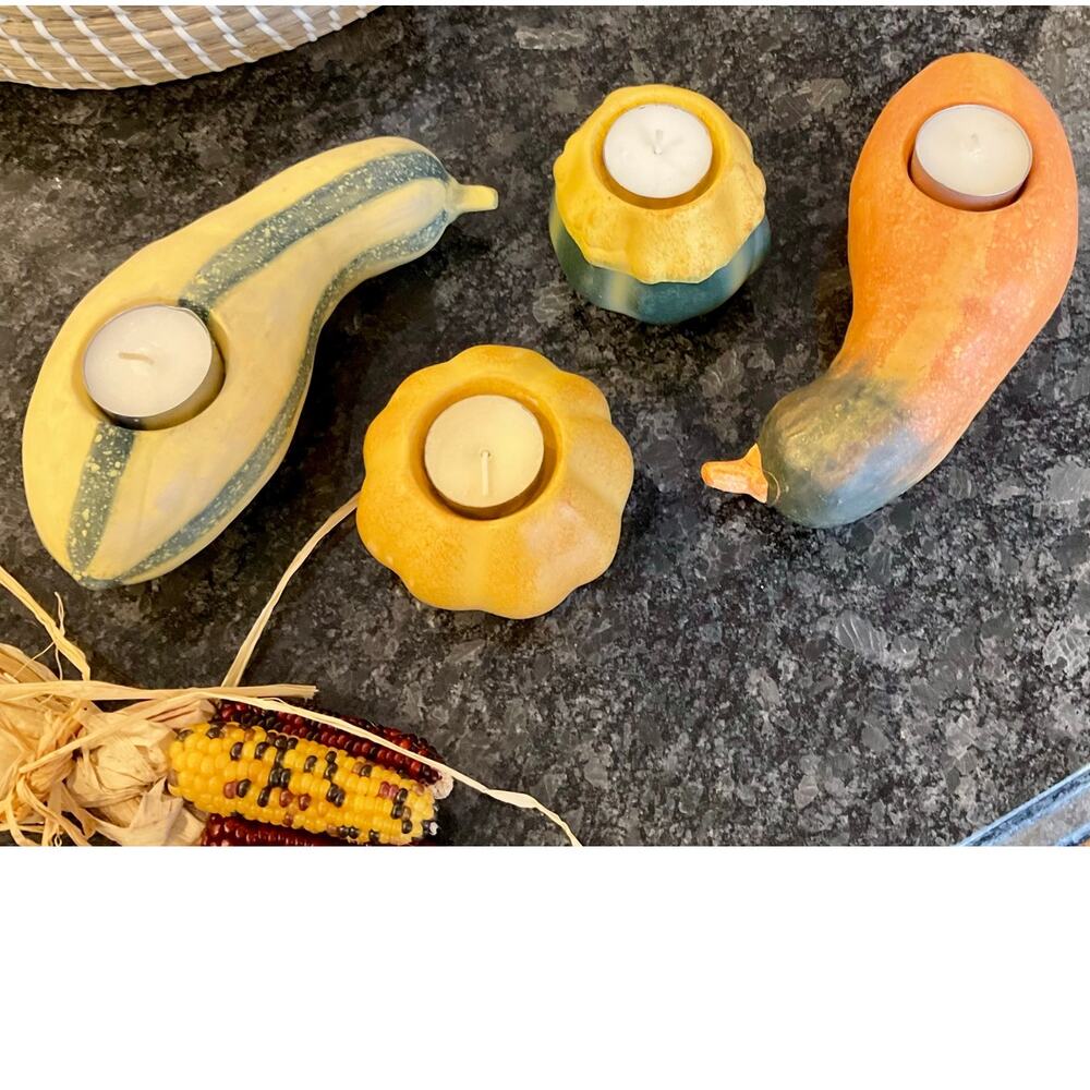 HOLIDAY | Ceramic Gourds - Thanksgiving Fall Table Decor | 4 piece Set